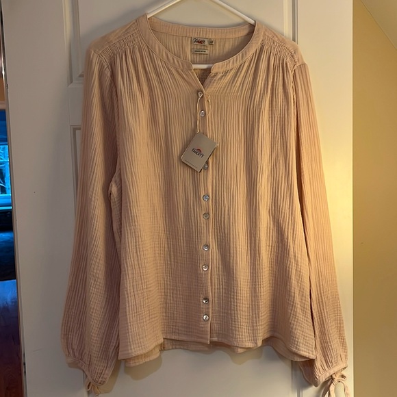 Faherty🧡Everlieigh Dream Organic Cotton Top (L) NWT - Picture 1 of 6